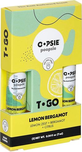 Oopsie Poopsie Before-You-Go Toilet Spray, Travel Essentials, Each Up to 50 Uses, On-The-Go Bathroom Odor Deodorizer with Essential Oils, TSA Approved Size, Flower Citrus 4 Pack, 0.34 Fl Oz in Saudi Arabia