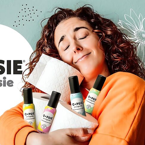 Oopsie Poopsie Before-You-Go Toilet Spray, Travel Essentials, Each Up to 50 Uses, On-The-Go Bathroom Odor Deodorizer with Essential Oils, TSA Approved Size, Flower Citrus 4 Pack, 0.34 Fl Oz in Saudi Arabia