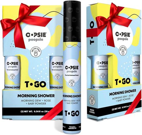 Oopsie Poopsie Before-You-Go Toilet Spray, Travel Essentials, Each Up to 50 Uses, On-The-Go Bathroom Odor Deodorizer with Essential Oils, TSA Approved Size, Flower Citrus 4 Pack, 0.34 Fl Oz in Saudi Arabia