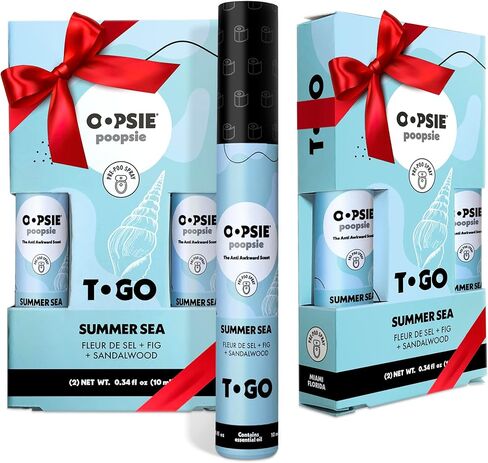 Oopsie Poopsie Before-You-Go Toilet Spray, Travel Essentials, Each Up to 50 Uses, On-The-Go Bathroom Odor Deodorizer with Essential Oils, TSA Approved Size, Flower Citrus 4 Pack, 0.34 Fl Oz in Saudi Arabia