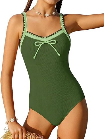 AMAWMW Girls Swimsuit One Piece Bathing Suit Ribbed Adjustable Straps Swimwear with Chest Pad Size 7-16Y in Kuwait