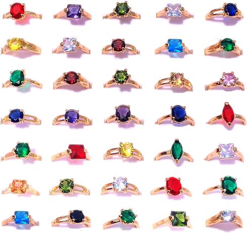 خواتم ملونة خاتم الموضة خاتم السائبة بالجملة مجموعة الزركون حجر المجوهرات الفضة جوهرة المجوهرات الذهب التراص خواتم Muiti اللون الأحجار الكريمة in Kuwait