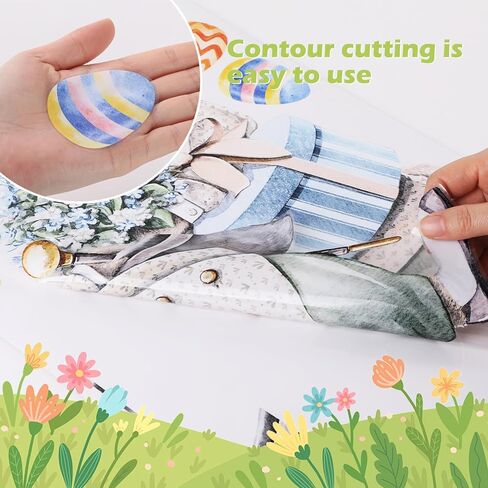 2 Pcs Large Easter Bunny Window Clings, 23.62"×11.81" Static Vintage Easter Rabbit Egg Window Stickers for Glass Window Decor, Double-Sided Decorations for School Home Party Supplies in Saudi Arabia
