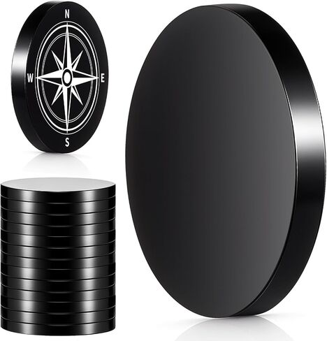 20 Pack 1 1/4" 304 Stainless Steel Coin Blanks Heavy Duty 1/8" Thick Blank Challenge Coins for Laser Engraving Hand Stamping DIY Crafts Birthday Commemorative Collection (Black) in Saudi Arabia