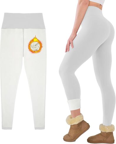 Fleece Lined Leggings for Women Buttery Soft High Waisted Tummy Control Winter Warm Legging Pants in Saudi Arabia