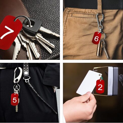 30 قطعة من علامات الألومنيوم المرقمة مع حلقات مفاتيح رقم 1-30 علامات أرقام معدنية علامات رئيسية لتحديد هوية الفندق ومنزل النوم وخزانة المنزل in Kuwait