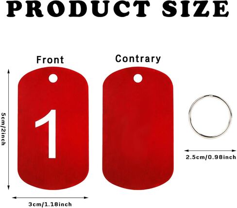 30 قطعة من علامات الألومنيوم المرقمة مع حلقات مفاتيح رقم 1-30 علامات أرقام معدنية علامات رئيسية لتحديد هوية الفندق ومنزل النوم وخزانة المنزل in Kuwait