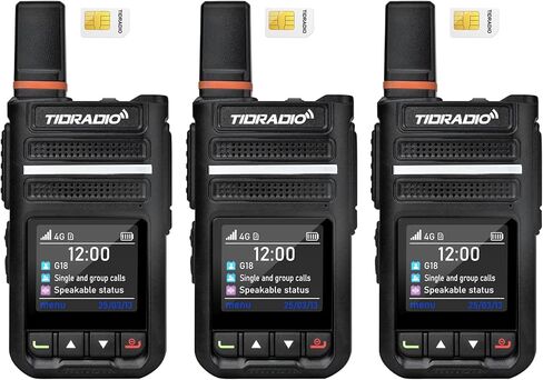 TIDRADIO TD-G18 Rapid Long Range Walkie Talkies Radio Unlimited Range 1000 Miles Compatible with TD-M15, Nationwide POC Two Way Radio with SIM Card for Family Logistics Compan, 4 Pack in Saudi Arabia