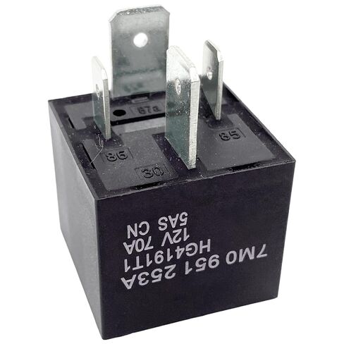 100 Relay 7M0951253A (4-Pack) 12V 70A 4-Pin SPST مفتاح كهربائي للسيارات شديد التحمل متوافق مع VW Audi Jetta Golf Passat Beetle يعمل على إصلاح مشكلات مضخة الوقود والمروحة in Saudi Arabia
