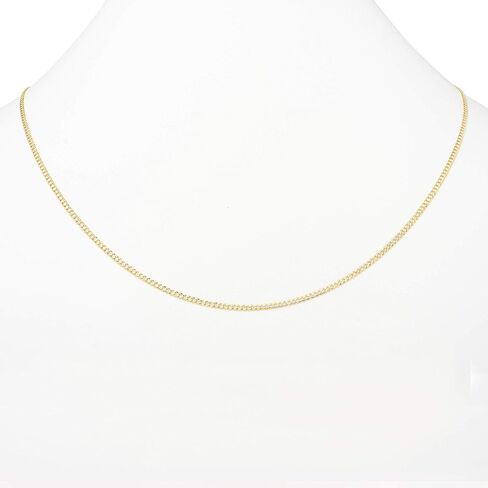 Nuragold 14k الذهب الأصفر الحقيقي الصلبة الكوبية كبح وصلة 2 مم قطع الماس تمهيد سلسلة قلادة (16 "-24") اثنين من لهجة المجوهرات الإيطالية للرجال والنساء in Saudi Arabia