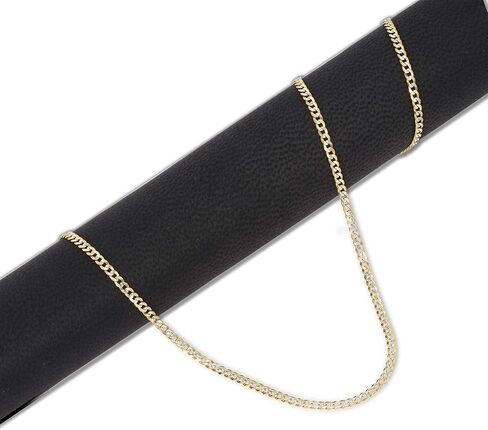 Nuragold 14k الذهب الأصفر الحقيقي الصلبة الكوبية كبح وصلة 2 مم قطع الماس تمهيد سلسلة قلادة (16 "-24") اثنين من لهجة المجوهرات الإيطالية للرجال والنساء in Saudi Arabia