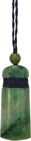 81stgeneration Nephrite Jade Small Toki Blade Pendant Necklace - Maori Style Cord Surfer Necklace for Men and Women - Natural Greenstone Jewelry - Hand-Carved Green Gemstone Amulet Jewelry in Saudi Arabia