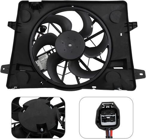 Radiator Cooling Fan Fit 2003-2005 for Lincoln Town Car 4.6L 2003-2005 for Mercury Grand Marquis 4.6L 2003-2004 for Mercury Marauder 4.6L 620-120 Black in Saudi Arabia