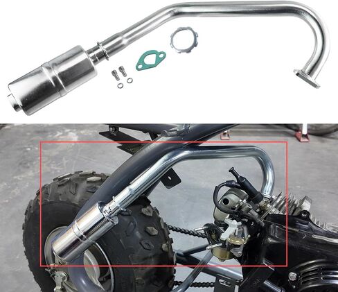 ترقية ماسورة العادم مع كاتم الصوت لـ Coleman CT200U BT200X CT200u-ex، لـ Predator 212cc 196cc/6.5HP Go Kart ودراجة صغيرة تعمل بالغاز in Kuwait