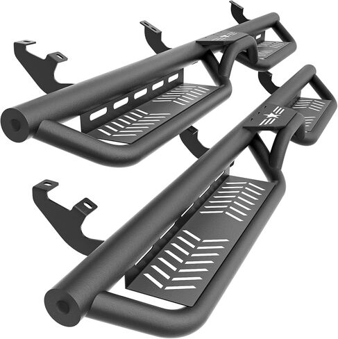 لوحات الجري ذات الدرجات الجانبية المتوافقة مع إصدار 2010-2024 Toyota 4Runner Trail Edition، 2014-2024 Toyota 4-Runner SR5 / TRD Pro (بدون تنانير جانبية)، تصميم درجين مزود بمسامير على السكك الحديدية الجانبية Nerf Bar in Saudi Arabia