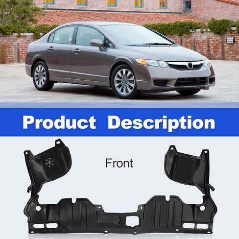 CarPartsDepot Engine Splash Shield سفلي تحت الغطاء متوافق مع Civic Coupe Sedan Hybrid 2006-2011 يناسب HO1228112 74111SNAA00 in Kuwait