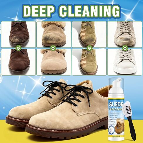 مجموعة تنظيف الأحذية المصنوعة من الجلد السويدي، مجموعة تنظيف الأحذية المصنوعة من جلد الغزال والجلد المدبوغ بوزن 6.76 أونصة، منظف الأحذية الرياضية مع فرشاة ومنشفة، منظف الجلد السويدي للأحذية والجلود وجلد النوبوك والجلد والنسيج والقماش in Kuwait