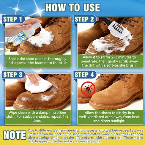 مجموعة تنظيف الأحذية المصنوعة من الجلد السويدي، مجموعة تنظيف الأحذية المصنوعة من جلد الغزال والجلد المدبوغ بوزن 6.76 أونصة، منظف الأحذية الرياضية مع فرشاة ومنشفة، منظف الجلد السويدي للأحذية والجلود وجلد النوبوك والجلد والنسيج والقماش in Kuwait