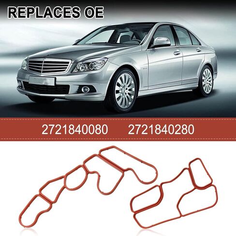مجموعة حشية مبيت فلتر زيت المحرك متوافقة مع Benz C300 3.0L V6 2006-2011، CLS550 2007-2010، CLK550 2007-2009، C280 3.0L V6 2006-2007 إلخ، استبدل رقم OE 2721840280، 2721840080 in Saudi Arabia