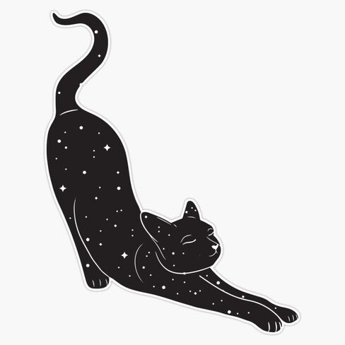 Black Cat Halloween Vinyl Waterproof Witch Space Binx Salem Laptop Water Bottle Hydroflask Sticker Bumper Sticker Vinyl Decal 5" in Saudi Arabia