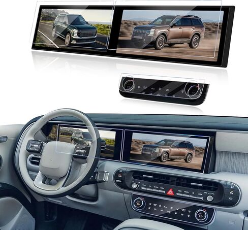 For 2025 2026 Hyundai Tucson Screen Protector [9H Tempered Glass] for 2026 2025 Tucson(SE/SEL/SEL Convenience/XRT/Limited) 12.3" Navigtion Protector and AC Climate Protective Film,2025 2026 Tucson Hybrid Accessories（3PACK） in Saudi Arabia