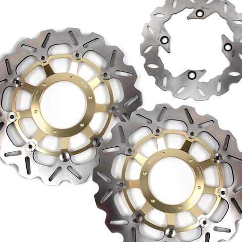 دوارات أقراص الفرامل الأمامية والخلفية العائمة متوافقة مع Honda CBR600RR Non ABS 2003-2020، CBR600RR ABS 2009-2015، CBR1000RR 2004-2005، ذهبي in Saudi Arabia