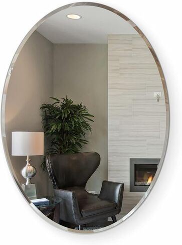 Custom Cut Mirror, Oval Mirrors - 3/16-1/4" Thick - Bevel Polish Edge, America Mirror in Kuwait