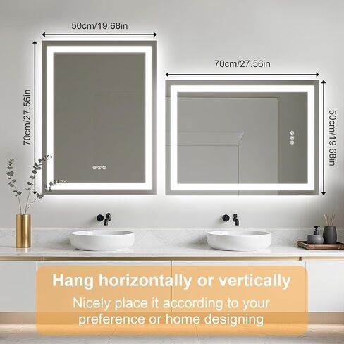 مرآة حمام LED مقاس 20 × 28 بوصة مع أضواء، مكبر صوت بلوتوث مزدوج، مضاد للضباب، 3 درجات حرارة ألوان، سطوع خافت، وظيفة الذاكرة، مقاومة للماء، تصميم مثبت على الحائط، زجاج مقسى in Saudi Arabia
