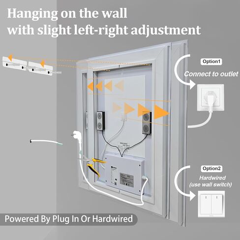 مرآة حمام LED مقاس 20 × 28 بوصة مع أضواء، مكبر صوت بلوتوث مزدوج، مضاد للضباب، 3 درجات حرارة ألوان، سطوع خافت، وظيفة الذاكرة، مقاومة للماء، تصميم مثبت على الحائط، زجاج مقسى in Saudi Arabia