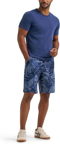 Lee Men's Extreme Motion Flat Front Short, Lake Blue Leaf, 36 in Saudi Arabia