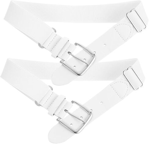2pcs Youth Baseball Belt Elastic Fabric Softball Belt for Men and Outdoor Sports Adjustable Waistband White in Saudi Arabia