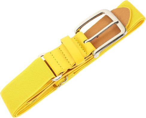 Veemoon Baseball Belt for Men and Youth Elastic Soft Pu Leather Sports Belt Yellow Stretch Waistband Suitable for Outdoor Baseball and Softball Protective Gear Random Color in Saudi Arabia