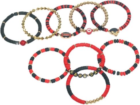 9 Pcs Bracelets for Women Colorful Heishi Stretch Stackable Elastic Layering Friendship Bracelet Party Favors Jewelry Gift Party Supplies in Kuwait