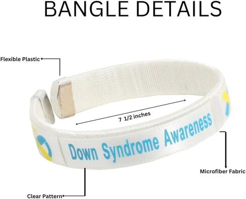 Down Syndrome Awareness Blue & Yellow Wholesale Pack Bangle Bracelets – Blue & Yellow Ribbon Bangle Bracelet for Down Syndrome Awareness – Perfect for Support Groups, Gift-Giving and Fundraising in Saudi Arabia