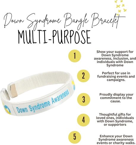 Down Syndrome Awareness Blue & Yellow Wholesale Pack Bangle Bracelets – Blue & Yellow Ribbon Bangle Bracelet for Down Syndrome Awareness – Perfect for Support Groups, Gift-Giving and Fundraising in Saudi Arabia