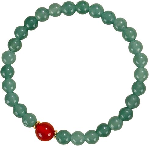 Beaded Bracelets For Women, Trendy Cute Chalcedony Hand Chain Good Luck Wealth Two Tone Stackable Couples Jewelry Friendship Gift in Saudi Arabia