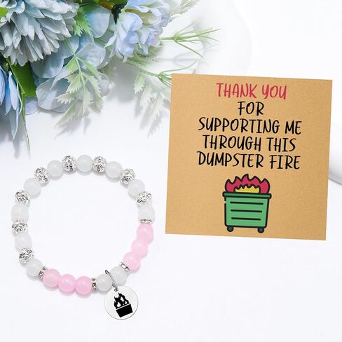 Thank You Gift Bracelets for Women Teacher Appreciation Gifts Bracelets for Women Friend Jewelry Thank You Cards & Stretch Bead Bracelets Gift for Coworker Boss Gifts Christmas Birthday Presents in Saudi Arabia