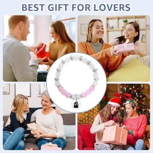 Thank You Gift Bracelets for Women Teacher Appreciation Gifts Bracelets for Women Friend Jewelry Thank You Cards & Stretch Bead Bracelets Gift for Coworker Boss Gifts Christmas Birthday Presents in Saudi Arabia