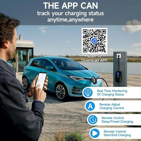 كابل شحن 7.2kW 5M نوع 2، 6/8/10/13/16/20/24/32A تيار قابل للتعديل، كابل شحن نوع 2 سيارة كهربائية نوع 2، شاحن EV مع حقيبة in Kuwait