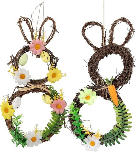 مجموعة أعشاش الطيور الطبيعية من Berfutall-Easter تتضمن عش غصين صناعي، وطيور ريش إسفنجية وهمية، وزخارف بيض رغوية للحرف اليدوية وديكور الحفلات المنزلية in Saudi Arabia