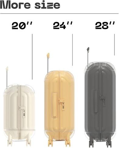 artrips) واقيات غطاء الأمتعة - حقيبة بعجلات من مادة PVC السميكة الشفافة (24 بوصة) in Kuwait