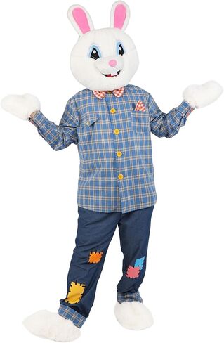 7 Pcs Easter Bunny Costume Adult Rabbit Suit Costume For Men with Headcover Fancy Dress Outfit for Easter Holiday in Kuwait
