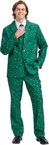 بدلة عيد القديس باتريك للرجال، زي فاخر للرجال في يوم القديس باتريك للبالغين، زي أخضر محظوظ لحفلات العطلات in Kuwait