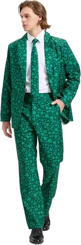 بدلة عيد القديس باتريك للرجال، زي فاخر للرجال في يوم القديس باتريك للبالغين، زي أخضر محظوظ لحفلات العطلات in Kuwait