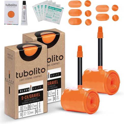 Tubolito S-Tubo CX/Gravel 700 x 30-47mm, 42mm Presta Valve,Orange in Kuwait