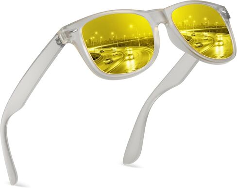 نظارات القيادة الليلية FEIDUSUN للرجال والنساء - نظارات رؤية ليلية مستقطبة مضادة للوهج مع عدسات صفراء عالية الدقة in Kuwait