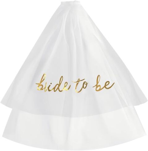Bridal veil Bride to Be Gold Foil Print Veil for Bachelorette Party Bridal Shower Wedding Veil Engagement Party Favors in Saudi Arabia
