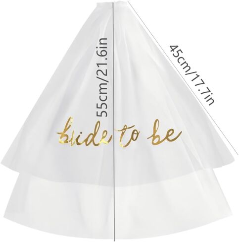 Bridal veil Bride to Be Gold Foil Print Veil for Bachelorette Party Bridal Shower Wedding Veil Engagement Party Favors in Saudi Arabia