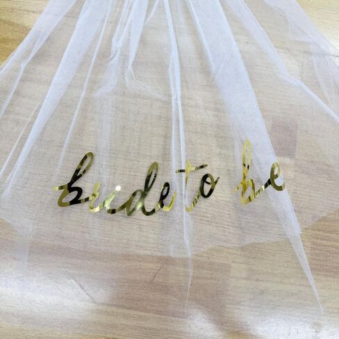 Bridal veil Bride to Be Gold Foil Print Veil for Bachelorette Party Bridal Shower Wedding Veil Engagement Party Favors in Saudi Arabia