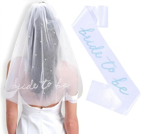 حجاب الزفاف Bride to Be حجاب مطبوع عليه رقائق ذهبية لحفلات العزوبية وحفلات الزفاف وحفلات الزفاف وحفلات الخطوبة in Kuwait